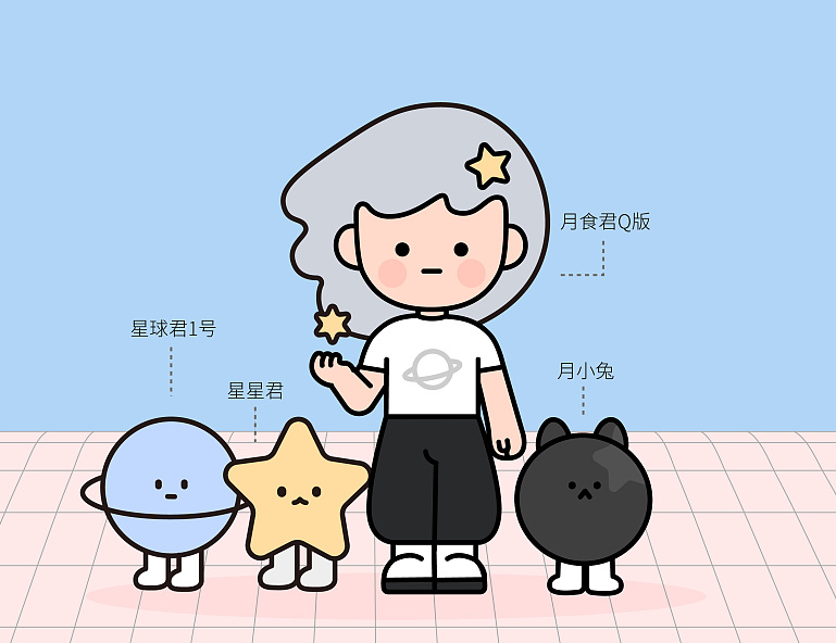 月食君&月小兔ip形象优化方案
