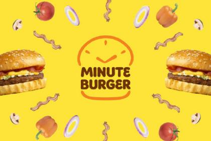 Minute Burger 菲宾汉堡包零售店logo设计和vi设计